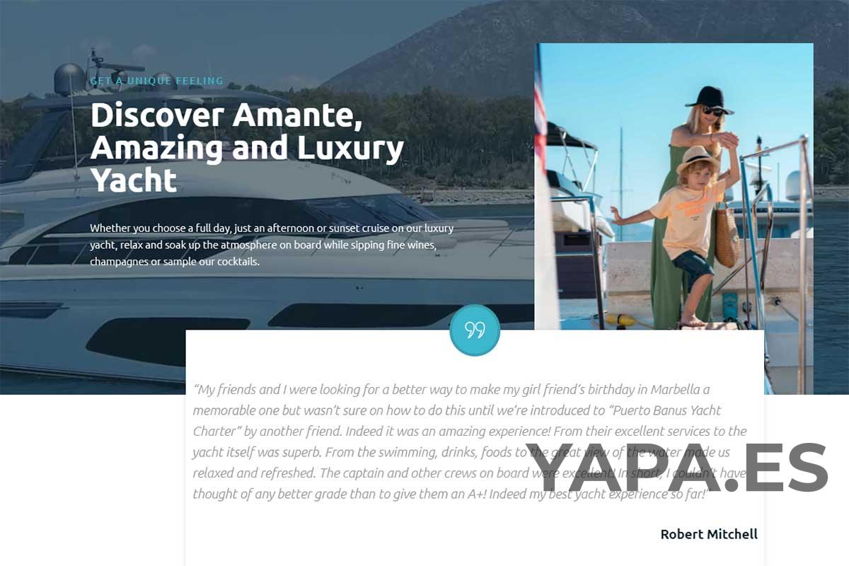 Puerto Banus Yacht Charter Website Design